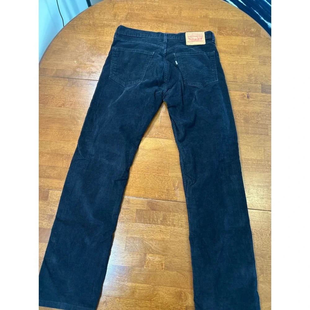Levi's Corduroy Pants Mens 30x32 Navy Black Premium Slim Straight Corduroy